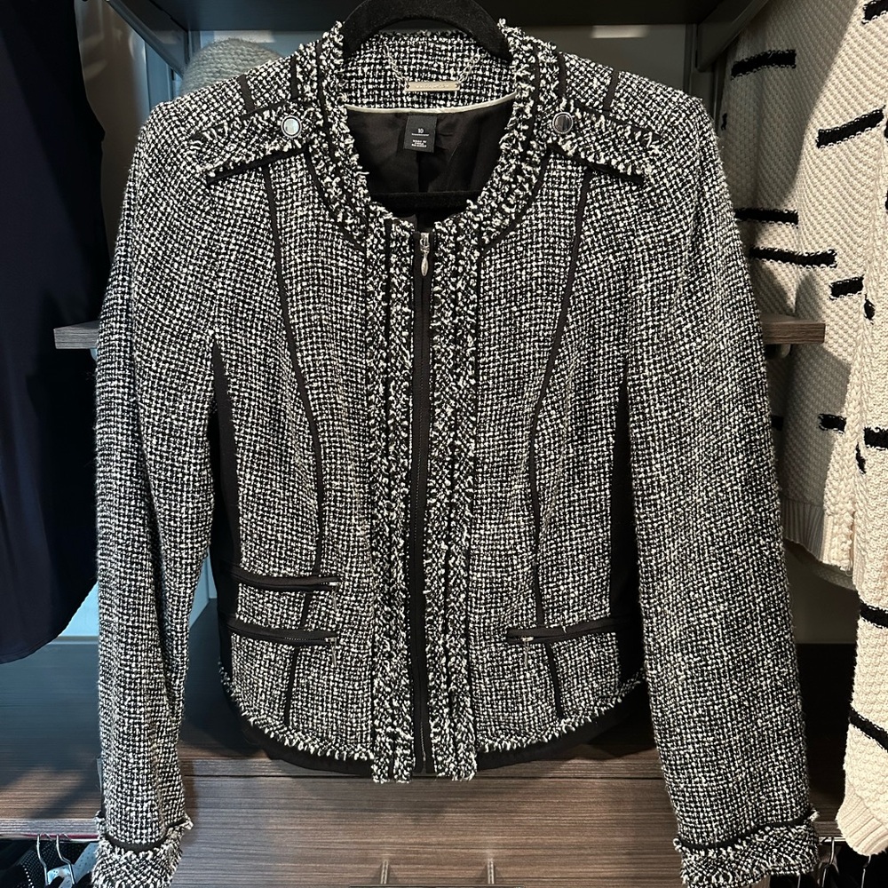 White House Black Market Black and White Women's Jacket Blazer